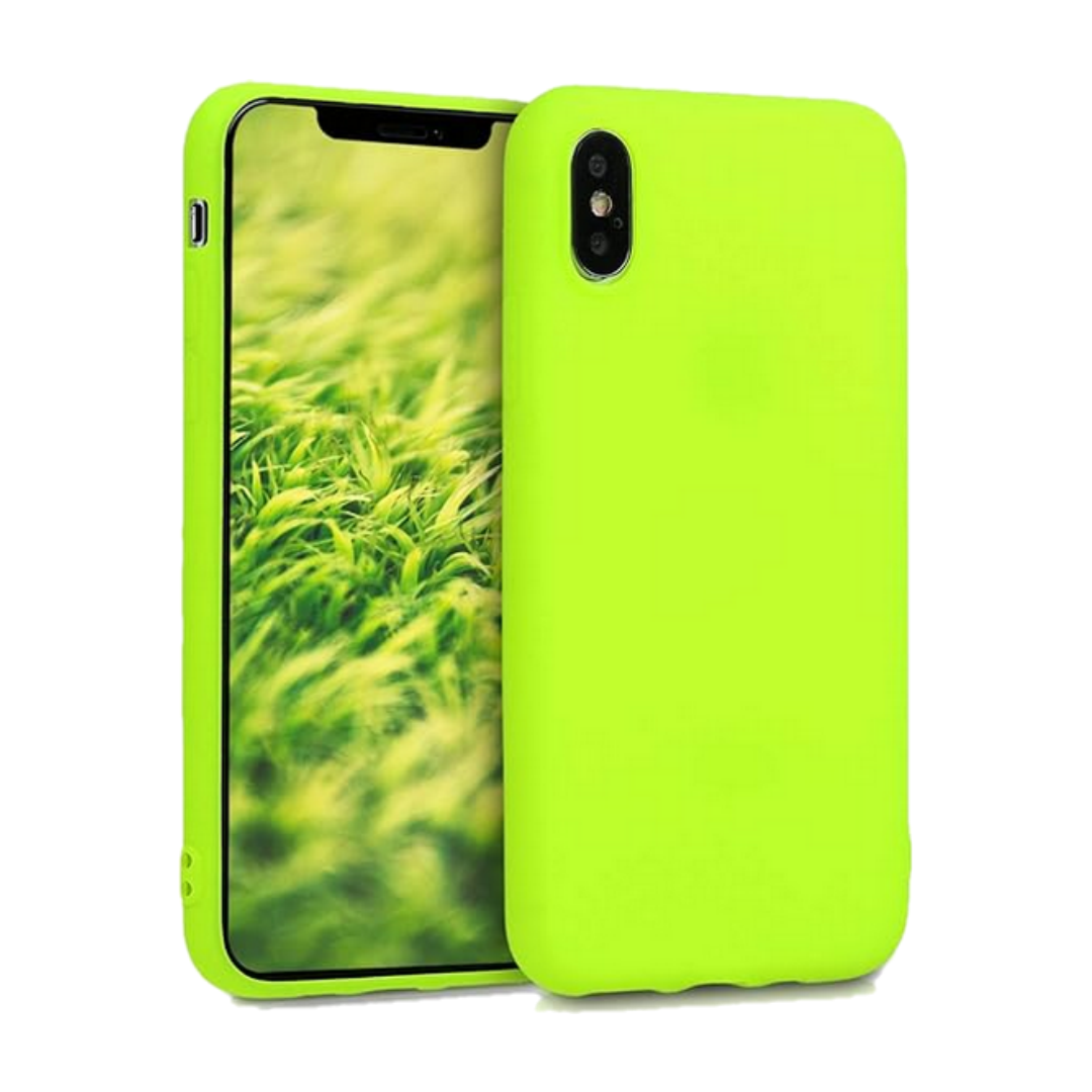 Husa de protectie Silicon compatibila cu Apple iPhone XR, verde neon, rezistenta la socuri, tip carcasa, interior microfibra