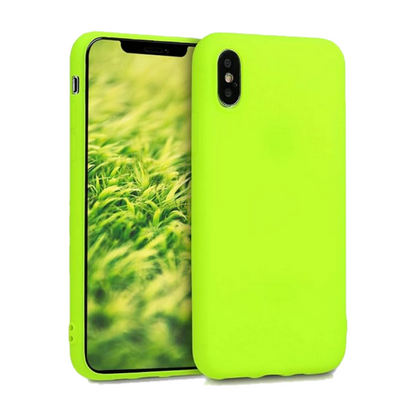 Husa de protectie Silicon compatibila cu Apple iPhone XR, verde neon, rezistenta la socuri, tip carcasa, interior microfibra