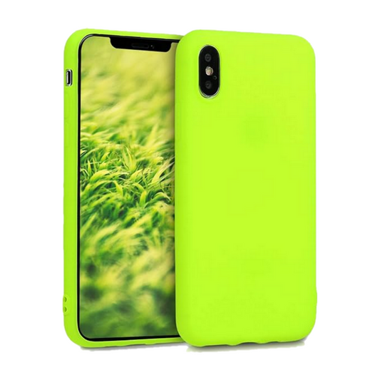 Husa de protectie Silicon compatibila cu Apple iPhone XR, verde neon, rezistenta la socuri, tip carcasa, interior microfibra