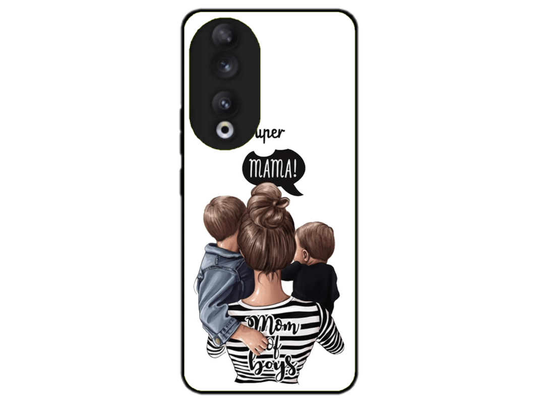 Husa Silicon HQCover compatibila cu Honor 90, model Super Mom of Boys, rezistenta la socuri si zgarieturi, SP1M00031