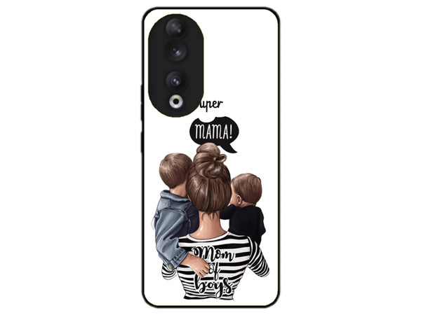 Husa Silicon HQCover compatibila cu Honor 90, model Super Mom of Boys, rezistenta la socuri si zgarieturi, SP1M00031