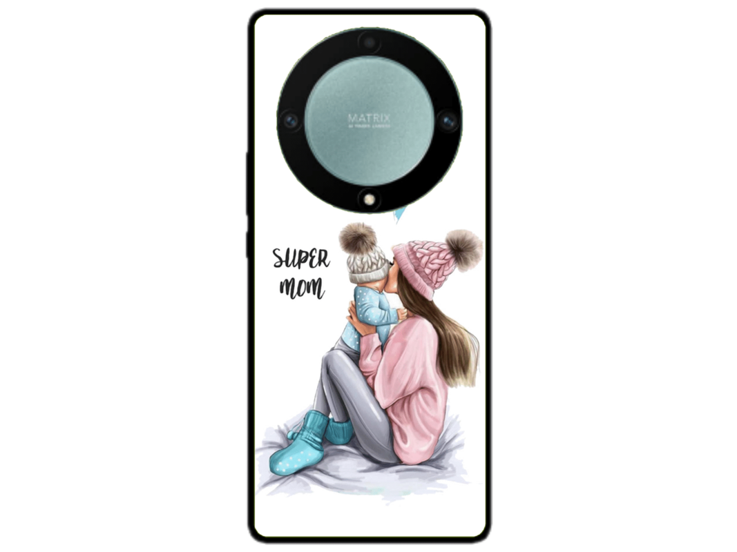 Husa Silicon HQCover compatibila cu Honor Magic 5 Lite, model Super Mom, rezistenta la socuri si zgarieturi, SP1M00030