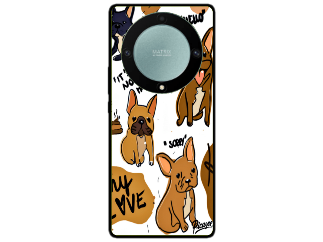 Husa Silicon HQCover compatibila cu Honor Magic 5 Lite, model Dogs, rezistenta la socuri si zgarieturi, SP1M00042