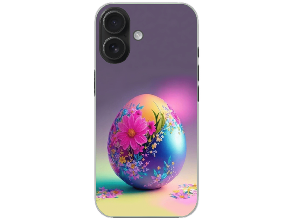 Husa Silicon HQCover compatibila cu Apple iPhone 16, model Easter Egg, rezistenta la socuri si zgarieturi, SP1M00002