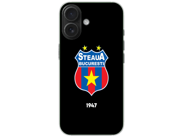 Husa Silicon HQCover compatibila cu Apple iPhone 16, model Steaua Bucuresti, rezistenta la socuri si zgarieturi, SP1M00004