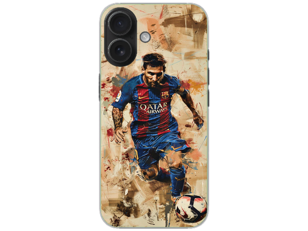 Husa Silicon HQCover compatibila cu Apple iPhone 16, model Messi v1, rezistenta la socuri si zgarieturi, SP1M00006