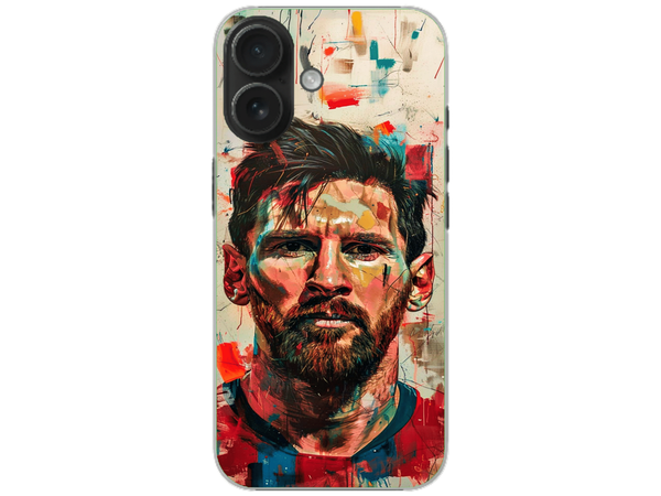 Husa Silicon HQCover compatibila cu Apple iPhone 16, model Messi v2, rezistenta la socuri si zgarieturi, SP1M00007