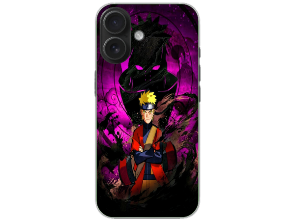 Husa Silicon HQCover compatibila cu Apple iPhone 16, model Naruto v2, rezistenta la socuri si zgarieturi, SP1M00047