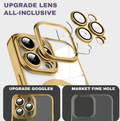 Husa de protectie MagSafe compatibila cu Apple iPhone 15 Pro, aurie, functie incarcare wireless, rezistenta la socuri