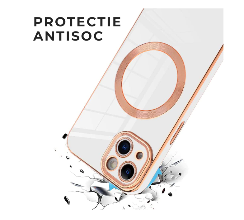Husa de protectie MagSafe compatibila cu Apple iPhone 15, roz pal, functie incarcare wireless, rezistenta la socuri