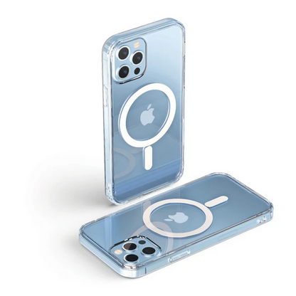 Husa de protectie MagSafe compatibila cu Apple iPhone 16 Pro Max, transparent, functie incarcare wireless, rezistenta la socuri