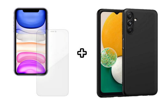 Set Husa Silicon plus Folie din silicon Case Friendly compatibila cu Samsung Galaxy A24, neagra, protectie 360