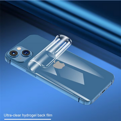 Folie de silicon regenerabila transparenta compatibila cu Apple iPhone 15, Spate, HQShield, Hydrogel, Flexibila, Full Glue