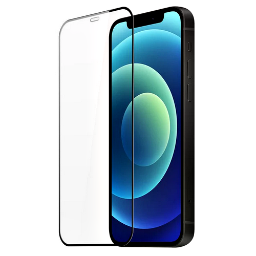 Folie de sticla transparenta compatibila cu Apple iPhone 15 Pro, Fata, HQShield, Full Glue, margini negre, rezistenta 9H